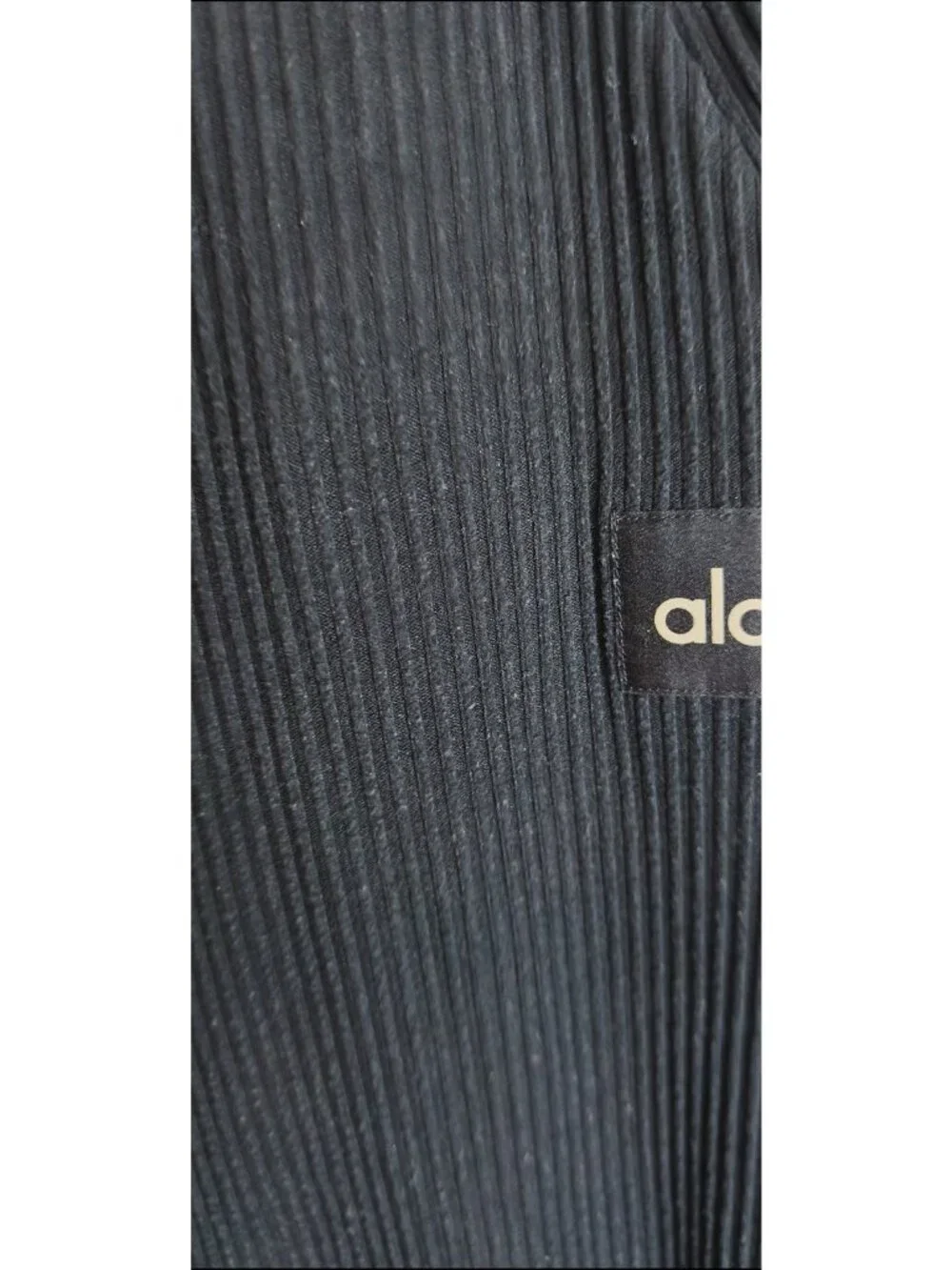 Alo Yoga Black Ribbed Tapered Jogger Pants Drawstring Elástic Weist Small